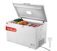 VEVOR Congelador Horizontal Grande de 345 L y 4 Cestas Extraíbles Independientes con Puerta Abierta Superior con Tapa de Bloqueo Temperatura Ajustable de 7 Niveles Iluminación LED 6 Ruedas