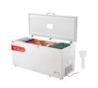 VEVOR Congelador Horizontal Grande de 488 L y 4 Cestas Extraíbles Independientes con Puerta Abierta Superior con Tapa de Bloqueo Temperatura Ajustable de 7 Niveles Iluminaciones LED 6 Ruedas