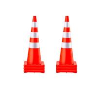VEVOR Cono de Tráfico 6 Piezas 90 cm Pedestal de Obra de PVC Naranja, Cono de Seguridad con Base Pesada y Collares Reflectantes para Demarcación de Estacionamiento de Emergencia en Estacionamiento