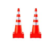 VEVOR Cono de Tráfico 6 Piezas 90 cm Pedestal de Obra de PVC Naranja, Cono de Seguridad con Base Pesada y Collares Reflectantes para Demarcación de Estacionamiento de Emergencia en Estacionamiento