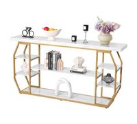 VEVOR Consola de Mármol 3 Niveles 180x35x91 cm Mesa Auxiliar de Sofá para Salón