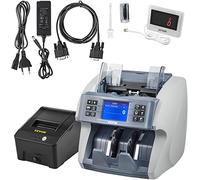 VEVOR Contador de Billetes 800 pcs/min, Contador de Efectivo 50W con Impresora Contador de Billetes Incluye Detección Integrada de Billetes Falsos UV MG MT Mapeo IR