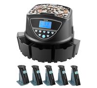 VEVOR Contador y clasificador de monedas mejorado Mαquina clasificadora y envolvedora de monedas con contador de cambios de pantalla intuitiva pa