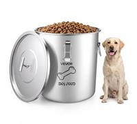 VEVOR Contenedor de Alimento para Perros de Acero Inoxidable 20 L con Tapa | Para Sala de Estar y Cocina, con Asas, Recipiente de Metal para Arroz, Harina, Granos de Café, Mantener las Comidas Frescas