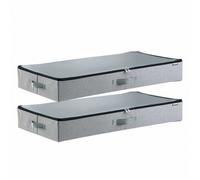 VEVOR Contenedor de Almacenaje para Debajo de Cama 850 x 430 x 120 mm 2 Piezas Bolsa de Almacenamiento Bajo Cama con Tapa Transparente Organizador de Ropa, Mantas para Dormitorios, Salas de Estar