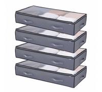 VEVOR Contenedor de Almacenaje para Debajo de Cama 996 x 500 x 180 mm 4 Piezas Bolsa de Almacenamiento Bajo Cama con Tapa Organizador de Ropa, Zapatos, Mantas para Dormitorios, Salas de Estar