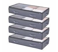 VEVOR Contenedor de Almacenaje para Debajo de Cama 996 x 500 x 180 mm 4 Piezas Bolsa de Almacenamiento Bajo Cama con Tapa Organizador de Ropa, Zapatos, Mantas para Dormitorios, Salas de Estar
