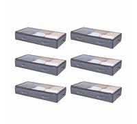 VEVOR Contenedor de Almacenaje para Debajo de Cama 996 x 500 x 180 mm 6 Piezas Bolsa de Almacenamiento Bajo Cama con Tapa Organizador de Ropa, Zapatos, Mantas para Dormitorios, Salas de Estar