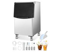 VEVOR Contenedor de Almacenamiento para Máquina de Hielo Capacidad de 113,4 kg Contenedor de Hielo de Acero Inoxidable con Patas de Goma Antideslizantes Ajustables para Restaurantes, Hoteles, Bares