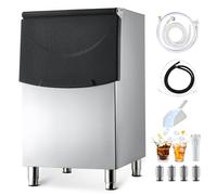 VEVOR Contenedor de Almacenamiento para Máquina de Hielo Capacidad de 113 kg Contenedor de Hielo de Acero Inoxidable con Patas de Goma Antideslizantes Altura Ajustable para Restaurante, Hotel, Bar