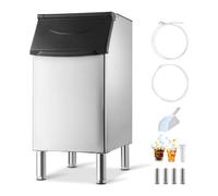 VEVOR Contenedor de Almacenamiento para Máquina de Hielo Capacidad de 136 kg Contenedor de Hielo de Acero Inoxidable con Filtro y Patas de Goma Antideslizantes para Restaurantes, Hoteles, Bares