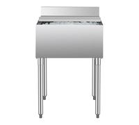 VEVOR Contenedor de Hielo de 61 L para Debajo del Mostrador de 610 x 482 x 937 mm, de Acero Inoxidable con Tapa Deslizante y Patas de Bola Ajustables, Apto para Bar, Restaurante, Cocina, Plata