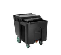 VEVOR Contenedor de Hielo Portátil Aislado con 4 Ruedas y Tapa Deslizante, Contenedor de Hielo Grande para Catering, Cocinas, Bistrós, Restaurantes y Bares, 61,6 L, 800 x 580 x 740 mm, Negro