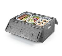 VEVOR Contenedor Isotérmico de Alimentos 38 L, Caja Isotérmica de EPP No Eléctrico, para Alimentos Calientes y Fríos, Ligero y de Alta Rigidez, para Reparto, Transporte, Catering, Eventos de barbacoa