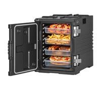 VEVOR Contenedor Isotérmico de Alimentos 90 L, Caja Isotérmica de LLDPE No Eléctrico, con Ruedas y Cierre de Acero Inoxidable 304, para Bandejas de Varios Tamaños (NO Incluidas), para Banquetes