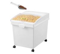 VEVOR Contenedores para harina y arroz, capacidad de 25 kg, 3 unidades, 35,5 x 50 x 45 cm, triples, color blanco, para cereales y otros productos secos.