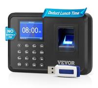 VEVOR Control Horario para Empleados Reloj de Fichar con Huella Dactilar y Entrada de Pin Reloj de Tiempo Biométrico Independiente Reloj de Registro de Tiempo 1000 Huellas Dactilares 12 Idiomas