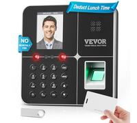 VEVOR Control Horario para Empleados Reloj de Fichar con Rostro, Huella Dactilar, Contraseña, Tarjeta RFID Reloj de Tiempo Biométrico Independiente Reloj de Registro de Tiempo 3000 Huellas Dactilares