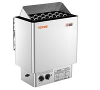 VEVOR Calentador de Sauna Eléctrico Portátil de Acero Inoxidable 8kW 400V 3N con Temporizador de 3 Horas Controlador Incorporado para Sauna de 8-12 m³ Ducha de Spa de Hotel, Piedras No Incluidas