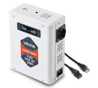 VEVOR Convertidor Elevador de Voltaje 2000 VA, de 110 V a 220 V, con 2 Tomas de Corriente de la UE, Salida USB, Pantalla LCD, Protección de Temperatura, para Electrodomésticos de 220 V, Blanco