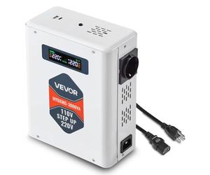 VEVOR Convertidor Elevador de Voltaje 3000 VA, Transformador de Potencia 110 V a 220 V de Alta Resistencia con 2 Tomas de Corriente de la UE, Salida USB, Pantalla LCD, Protección de Temperatura