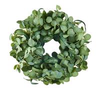 VEVOR Corona Decorativa Artificial, Verde, Decorada con Hojas de Eucalipto, Tallos Espinosos, para Todo el Año para Todas las Estaciones, Decoración de Interiores y Exteriores, Paredes, Ventanas