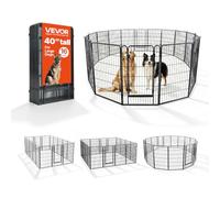 VEVOR Corral Plegable de Metal para Perros y Mascotas 16 Paneles de Malla | Parque de Juego para Animales Grandes y Medianos, 2 Puertas con Pestillo, Bordes Redondeados, para Jardín Exterior Interior