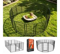 VEVOR Corral Plegable de Metal para Perros y Mascotas 16 Paneles de Malla | Parque de Juego para Animales Grandes y Medianos, 2 Puertas con Pestillo, Bordes Redondeados, para Jardín Exterior Interior
