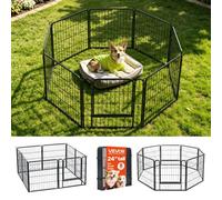 VEVOR Corral Plegable de Metal para Perros y Mascotas Altura 61 cm 8 Piezas