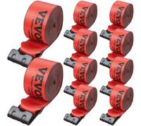 VEVOR Correa de cabrestante 4" x 30 pies 10 Piezas Capacidad de carga 2,7T Correas de camión de resistencia a la rotura 8,2 T con gancho plano, control de carga para remolques, granjas, rescates, rojo