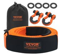 VEVOR Correa de Remolque de 76,2 mm x 6,1 m, Correa de Cabrestante para Protección de Árboles, Bucle Triple Reforzado y Fundas Protectoras y Bolsa de Almacenamiento, para Camión, Jeep, SUV, ATV