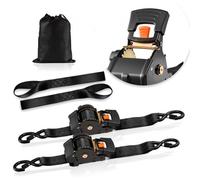 VEVOR Correas de Amarre Retráctiles, 50,8 mm x 3 m, con Ganchos en S, Resistencia a la Rotura de 1375 kg, 2 Bucles Suaves, para Mudanzas, Remolques, Motocicletas, Kayaks y Techos de Coches, 2 uds