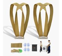 VEVOR Correas de Transporte Ajustables, Sistema de Elevación y Transporte para 2 Personas con 2 Correas, 1 de Transporte y 1 de Mano, para Muebles, Electrodomésticos y Colchones, Cinturón Simple