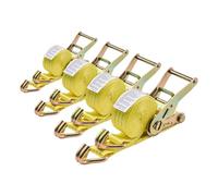 VEVOR Correas de Trinquete, 38,1 mm x 3 m, con Gancho Doble en J, Resistencia a la Rotura de 3000 kg, Bolsa de Transporte, para Mudanzas, Remolques, Motocicletas, Kayaks, Techo de Coche, 4 uds