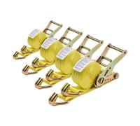 VEVOR Correas de Trinquete, 38,1 mm x 3 m, con Gancho Doble en J, Resistencia a la Rotura de 3000 kg, Bolsa de Transporte, para Mudanzas, Remolques, Motocicletas, Kayaks, Techo de Coche, 4 uds