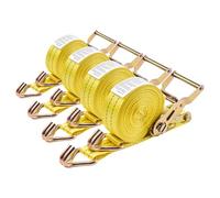 VEVOR Correas de Trinquete, 38,1 mm x 6,1 m, con Gancho Doble en J, Resistencia a la Rotura de 2000 kg, Bolsa de Transporte, para Mudanzas, Remolques, Motocicletas, Kayaks, Techo de Coche, 4 uds