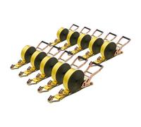 VEVOR Correas de Trinquete, 50,8 mm x 9,1 m, con Gancho Doble en J, Resistencia a la Rotura de 4536 kg, para Mudanzas, Remolques, Motocicletas, Kayaks, Techo de Automóviles, Paquete de 10 uds