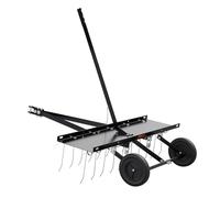 VEVOR Cortacéspedes de Remolque detrás de 1015 x 1140 x 865 mm con 20 Púas de Acero de Resorte, Rastrillo de Césped para ATV o Cortacésped, con Mango de Elevación para Césped de Granja de Jardín
