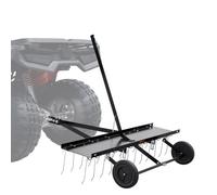 VEVOR Cortacéspedes de Remolque detrás de 1219 x 1140 x 865 mm con 24 Púas de Acero con Resorte, Rastrillo de Césped para ATV o Cortacésped, con Mango de Elevación para Césped de Granja de Jardín