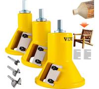 VEVOR Cortador de espiga, 25,4 mm, 38 mm, 50,8 mm, cortador de muebles de troncos de aluminio y acero de primera calidad, con cuchillas rectas dobles y tornillos de botón, kit maestro par