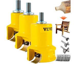 VEVOR Cortador de espiga, 25,4 mm, 38 mm y 50,8 mm, cortador de muebles de troncos de aluminio y acero de, con cuchillas curvas dobles y tornillos de botón, kit maestro para el hogar