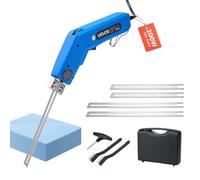 VEVOR Cortador de Espuma Eléctrico con Cuchillo Caliente 200 W, Cortadora Poliestireno 50 a 500 °C con Cuchillas de 150 mm y 200 mm para Tableros KT, Polietileno, Esponja, con Caja de Herramientas
