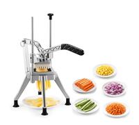 VEVOR Cortador de Patatas Fritas con Cuchilla de Acero Inoxidable 0,6 cm, Cortadora de Patatas con Mango Ergonómico y Patas de Goma Antideslizantes, Cortador de Verduras para Restaurantes, Cocinas