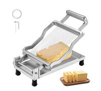 VEVOR Cortador de Queso con Alambre Desmontable, Cuchilla Ultrafina para Cortar Mantequilla y Queso de 5 mm, Aleación de Aluminio con Alambre de Acero Inoxidable 316, para Cocina, 317 x 169 x 90 mm