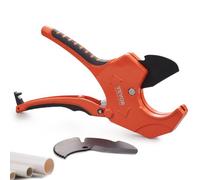 VEVOR Cortador de tubos de PVC con carraca diámetro exterior 0-2-1/2" herramienta de corte de tubos de alta resistencia con cuchilla SK5 de repuesto para mangueras de PVC, CPVC, PP-R, PEX, PE y caucho