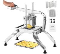 VEVOR Cortador de Verduras Comercial Hoja de 1/4"+1/2" Cortadora de Verduras Manual de Acero Inoxidable Cortador de Tomate con Pies Antideslizantes para Cocinas, Restaurantes, Hamburgueserías, Bares