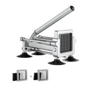 VEVOR - Cortador manual de verduras multifunción con hoja de acero inoxidable de 12,7 mm y 9,5 mm, taza de patata con pie de ventosa, para pepinos, zanahorias, restaurante