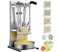 VEVOR Cortador Manual Profesional de Patatas Fritas Cortador de Verduras 4 Cuchillas de Acero Inoxidable 6,4/9,5 mm 1 Cortador de 6 Cuartos y 1 Cortador de Manzanas Cortador de Frutas 4 Cuchillas