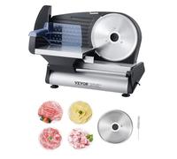 VEVOR Cortadora de Alimentos Eléctrica de 180 W con Dos Cuchillas SUS420 de Primera Calidad, Grosor Ajustable, Máquina Cortadora de Alimentos, Pan Duro y Queso, Uso Doméstico, 390 x 260 x 280 mm