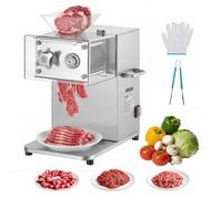 VEVOR Cortadora de Carne Comercial 850 W, Cortadora Eléctrica 250 kg/h, con Cuchilla de Acero Inoxidable de 5 mm para Carne Deshuesada y Verduras Blandas, para Cocina, Restaurante, Supermercado